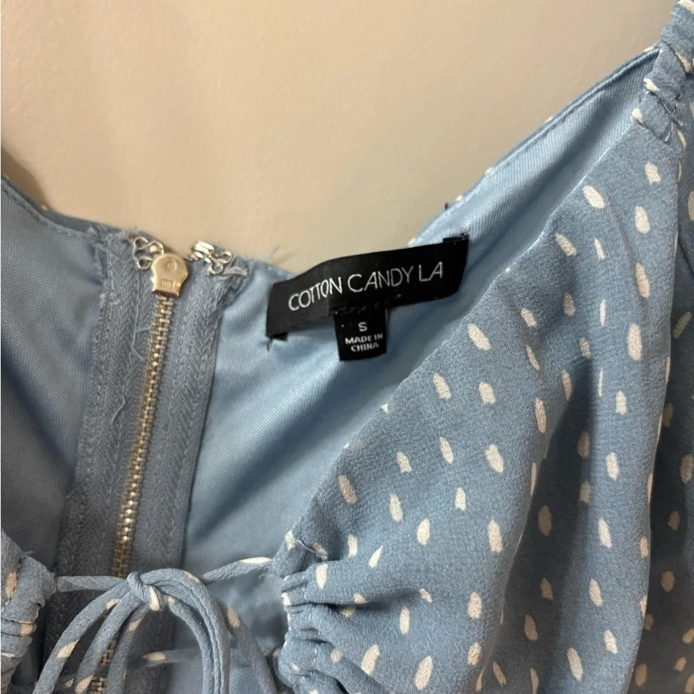 Cotton Candy LA Blue and White Crop Top